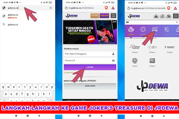 Cara mengakses Game Jokers Treasure Spadegaming - di website jpdewa