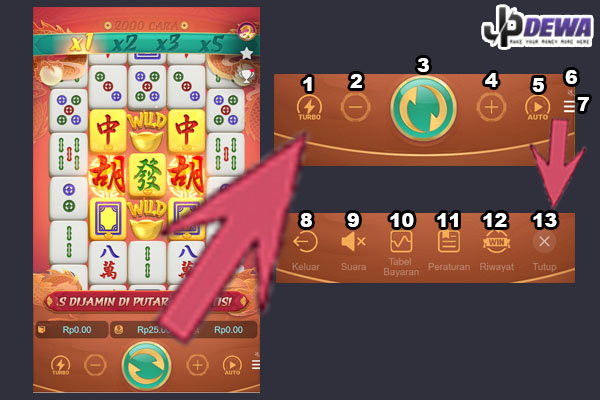 Penjelasan Menu-Menu Pembantu Game Slot Mahjong Ways 2 | Info JPDewa