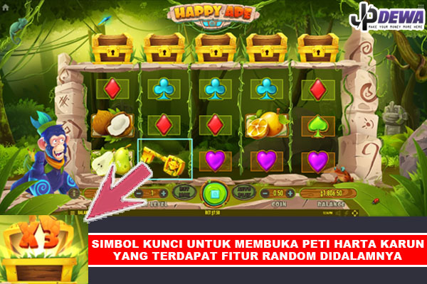 Fitur Kunci untuk membuka harta karun di slot happy ape - Info jpdewa