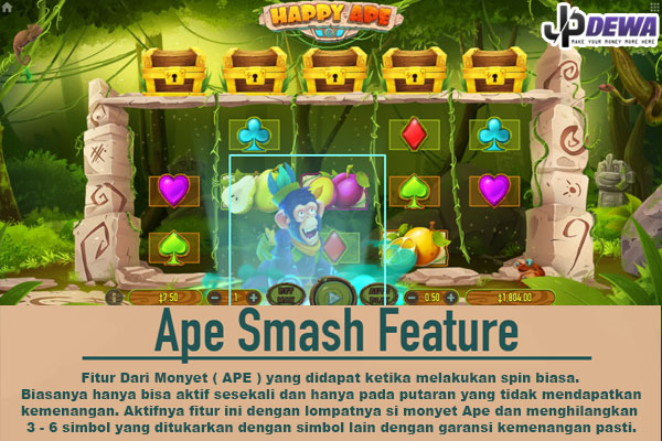 Penjelasan fitur ape smash di Slot Happy Ape - infojpdewa