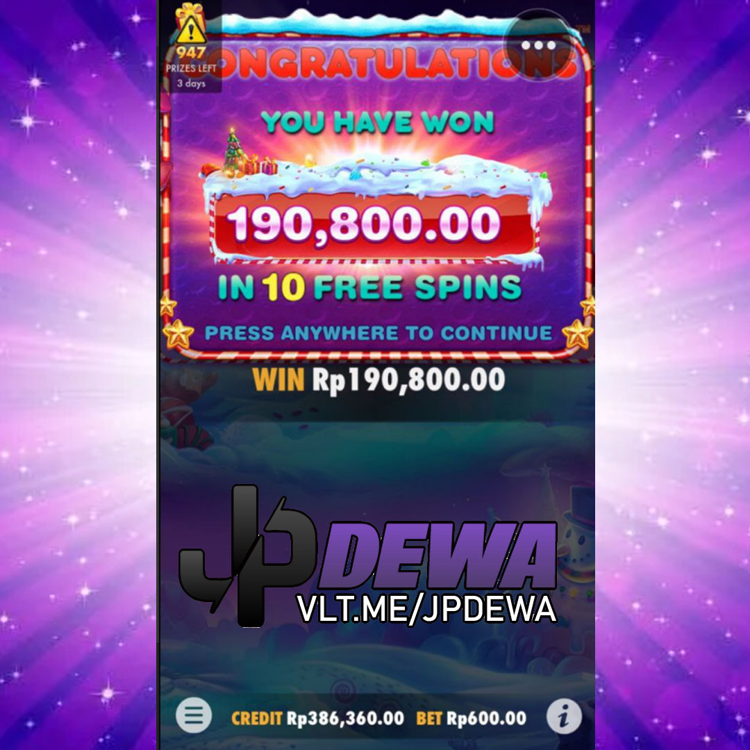 Menang Jackpot Sweet Bonanza Xmas 190rb